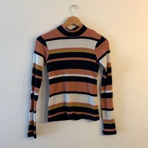 Striped Mock neck top